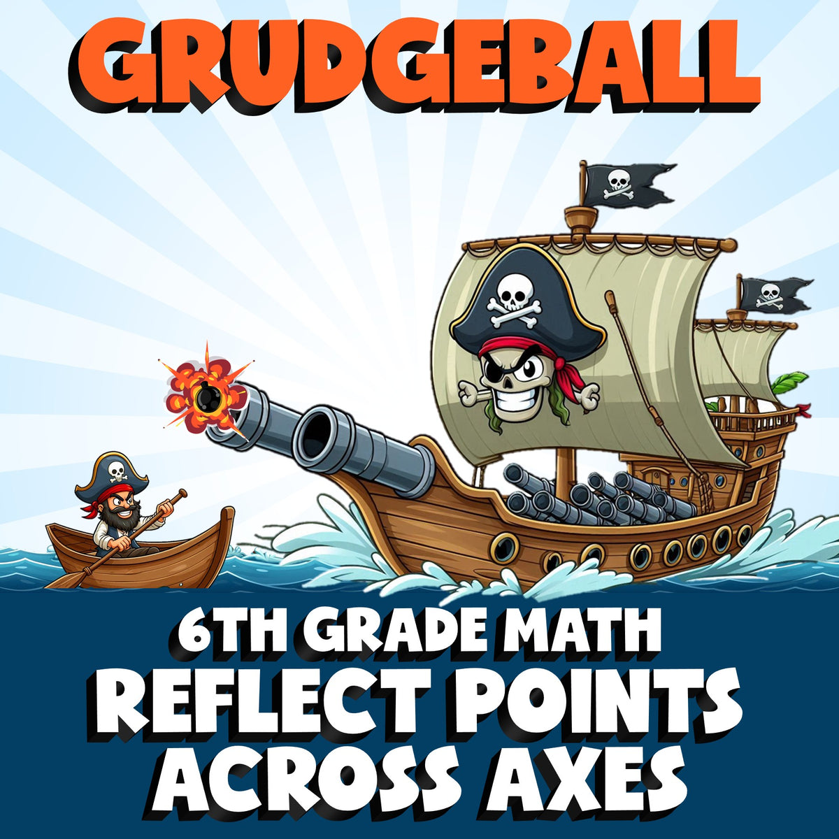 Reflect Points Across Axes GRUDGEBALL Math Game - No Prep Grade 6 Review