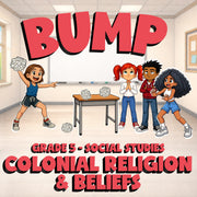 Colonial Religion & Beliefs BUMP Socials Game - No Prep Grade 5 Review Activity