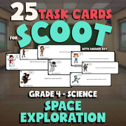 Space Exploration SCOOT TASK CARDS Science Game - No Prep Grade 4 Review