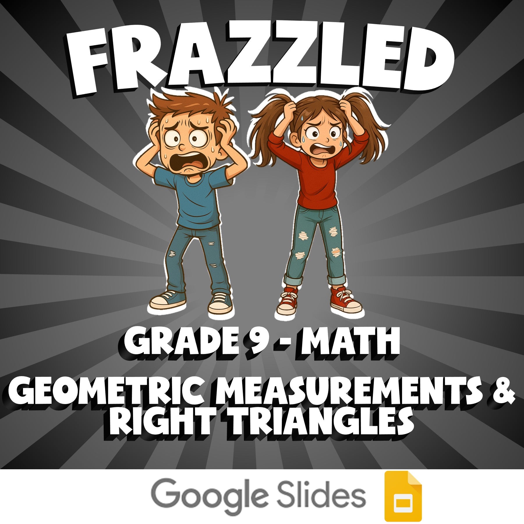 Geometric Measurements & Right Triangles FRAZZLED Math Game - No Prep Grade 9