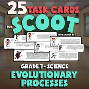 Evolutionary Processes SCOOT TASK CARDS Science Game - No Prep Grade 7 Review
