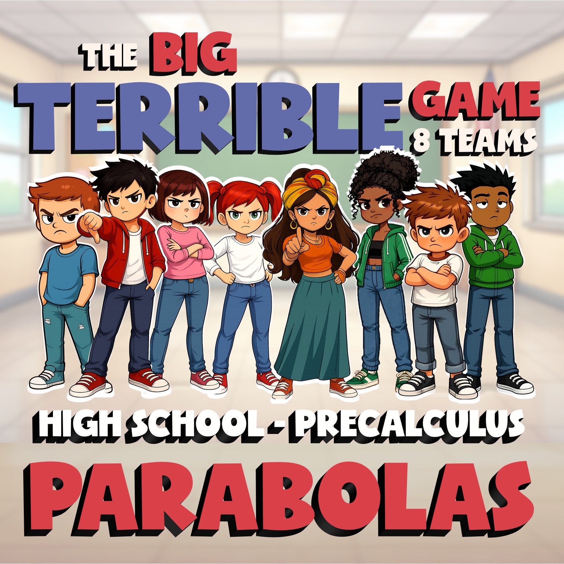 Parabolas BIG TERRIBLE GAME - No Prep PreCalculus Math Review Activity
