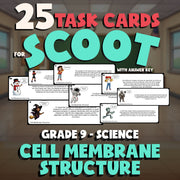 Cell Membrane Structure SCOOT TASK CARDS Science Game - No Prep Grade 9 Review