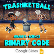 Binary Code TRASHKETBALL Science Game - No Prep Grade 4 Review Activity