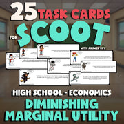 Diminishing Marginal Utility SCOOT TASK CARDS Economics Game - No Prep Review