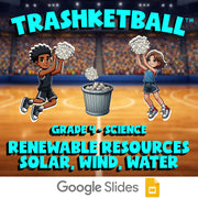 Renewable Resources Solar, Wind, Water TRASHKETBALL Science Game - Grade 4