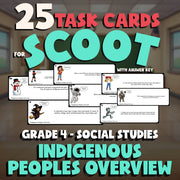 Indigenous Peoples Overview SCOOT TASK CARDS Socials Game - No Prep Grade 4