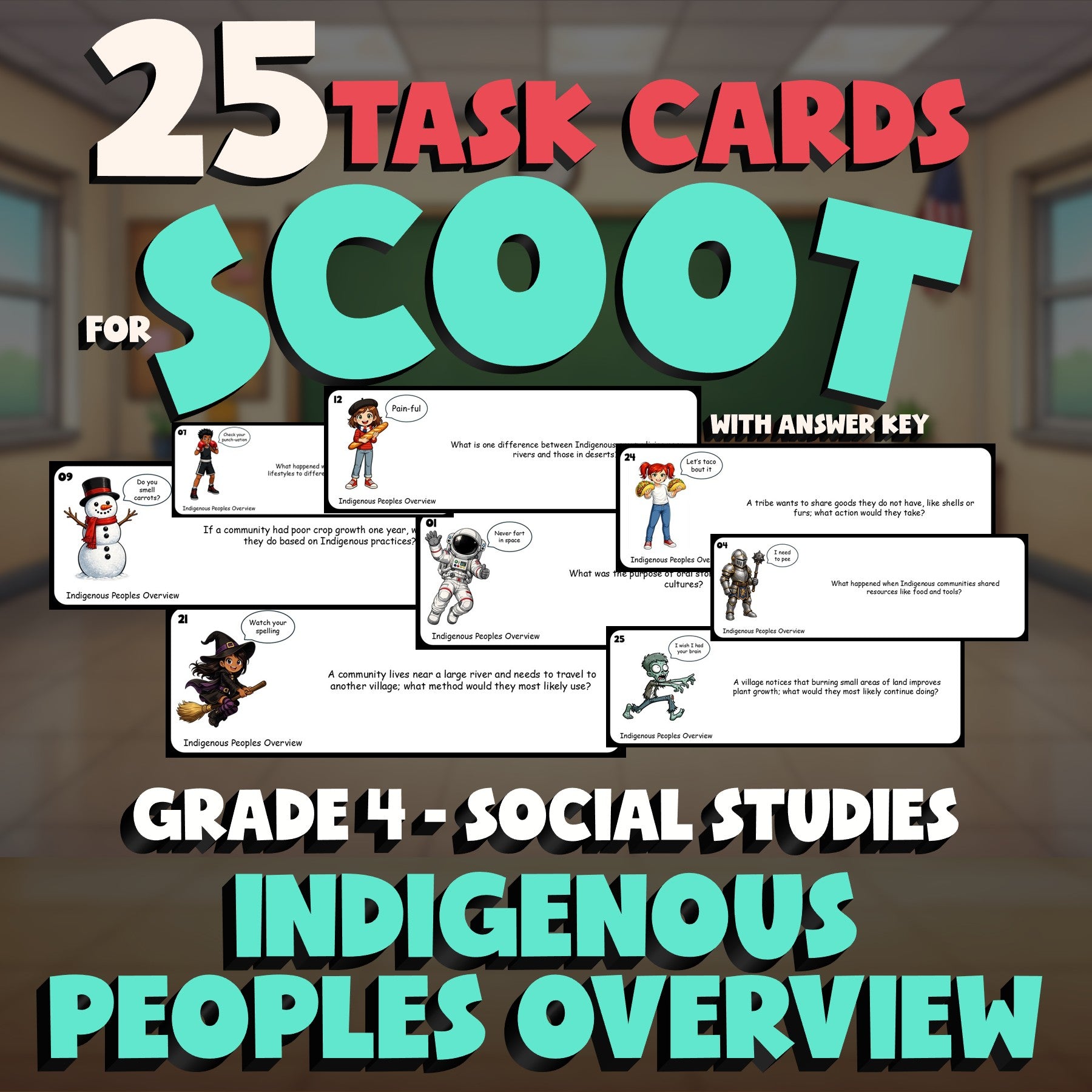 Indigenous Peoples Overview SCOOT TASK CARDS Socials Game - No Prep Grade 4