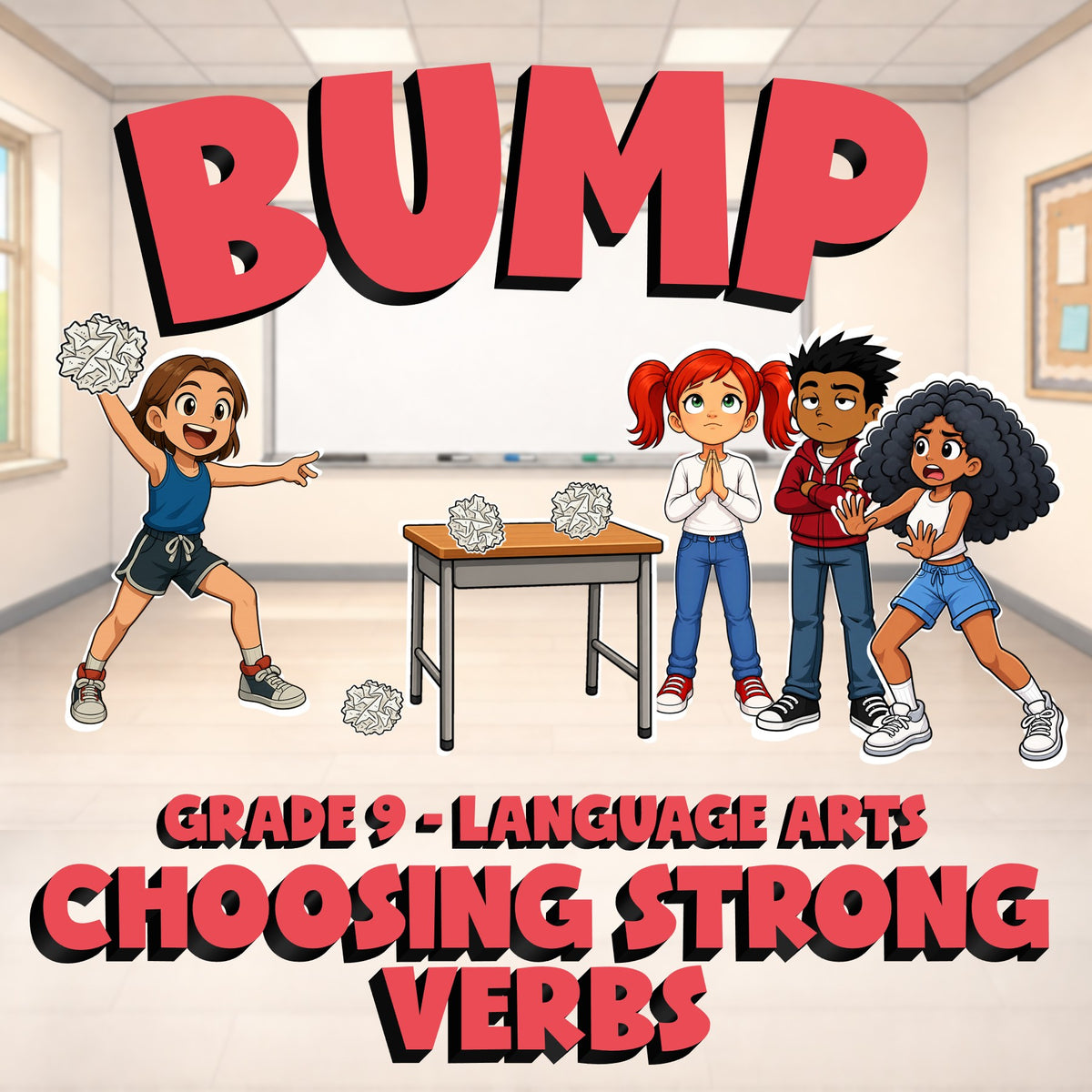 Choosing Strong Verbs BUMP ELA Game - No Prep Grade 9 Review Activity