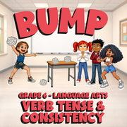 Verb Tense & Consistency BUMP ELA Game - No Prep Grade 6 Review Activity