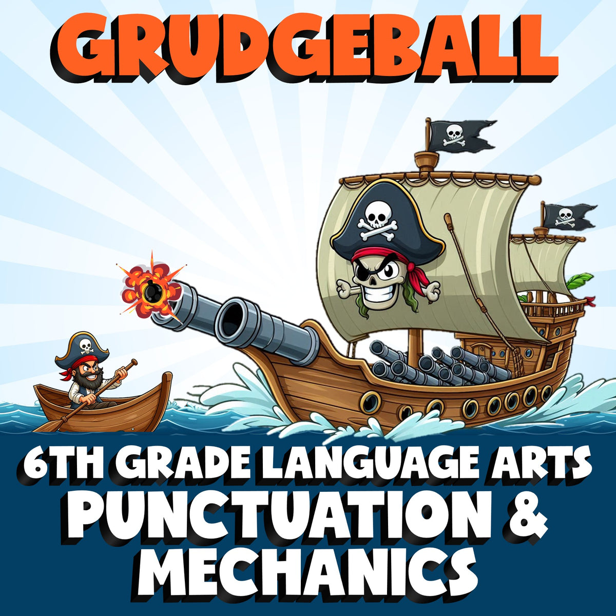 Punctuation & Mechanics GRUDGEBALL ELA Game - No Prep Grade 6 Review Activity