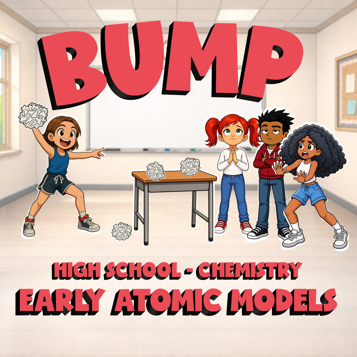 Early Atomic Models BUMP Science Game - No Prep Chemistry Review Activity