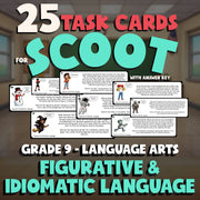 Figurative & Idiomatic Language SCOOT TASK CARDS ELA Game - No Prep Grade 9