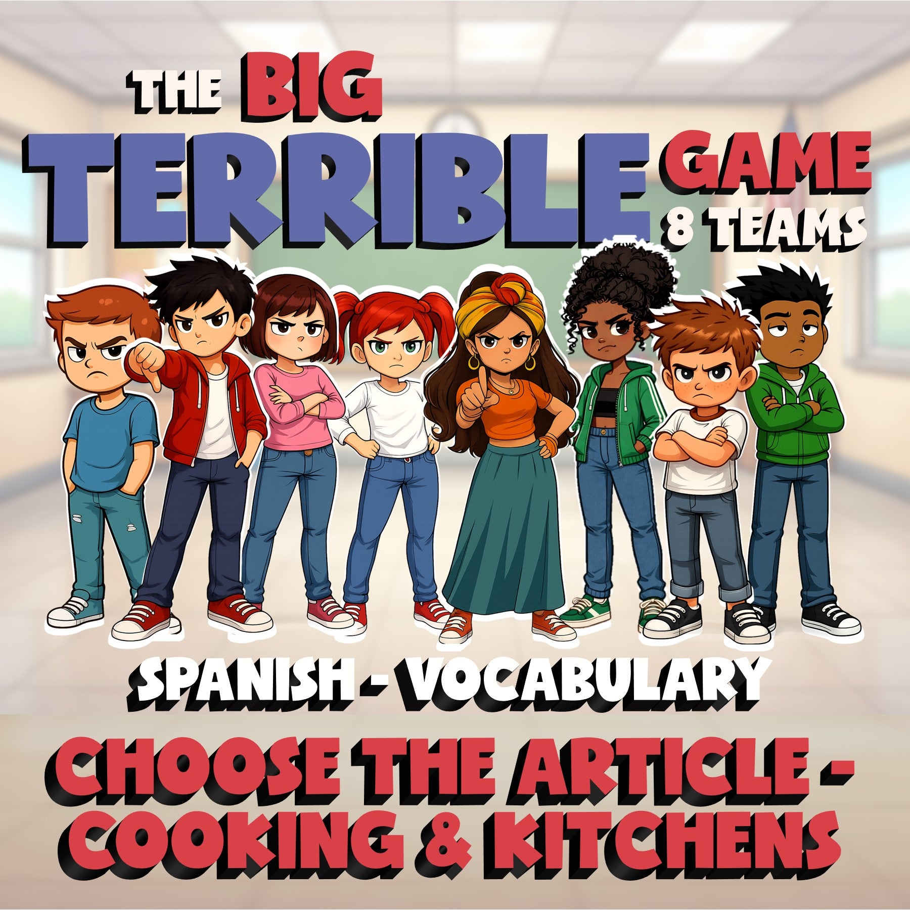 Choose The Article - Cooking & Kitchens BIG TERRIBLE GAME - Spanish Exercise