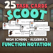 Function Notation SCOOT TASK CARDS Math Game - No Prep Algebra 2 Review Activity