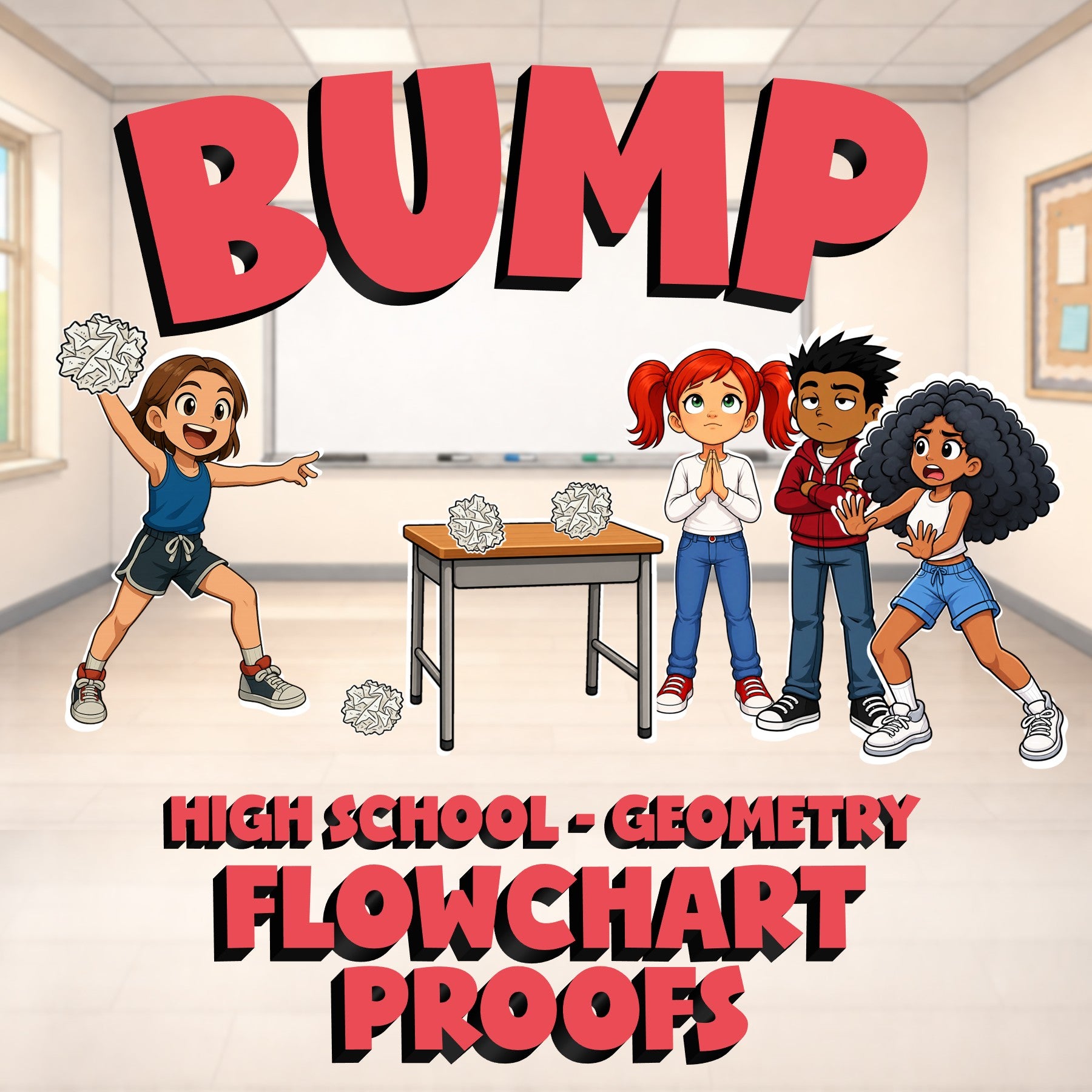 Flowchart Proofs BUMP Math Game - No Prep Geometry Review Activity
