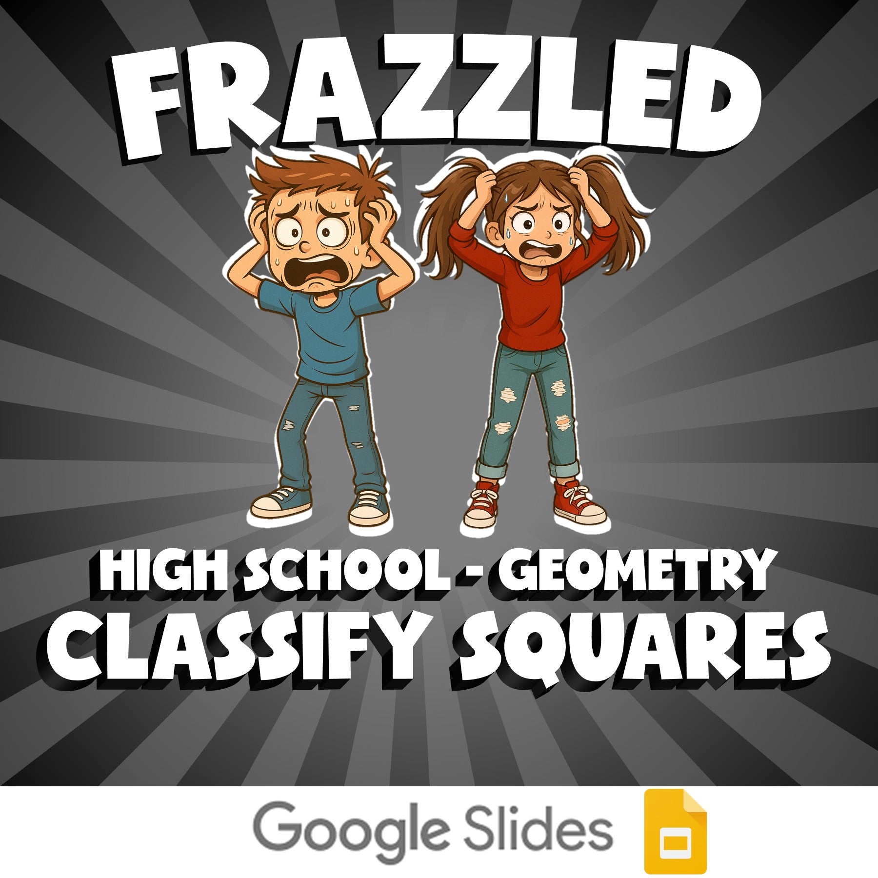 Classify Squares FRAZZLED Math Game - No Prep Geometry Review Activity