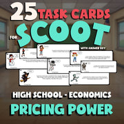 Pricing Power SCOOT TASK CARDS Economics Game - No Prep Review Activity