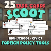 Foreign Policy Tools SCOOT TASK CARDS Civics Game - No Prep Review Activity