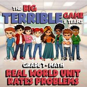 Real World Unit Rates Problems BIG TERRIBLE GAME - No Prep Grade 7 Math Review