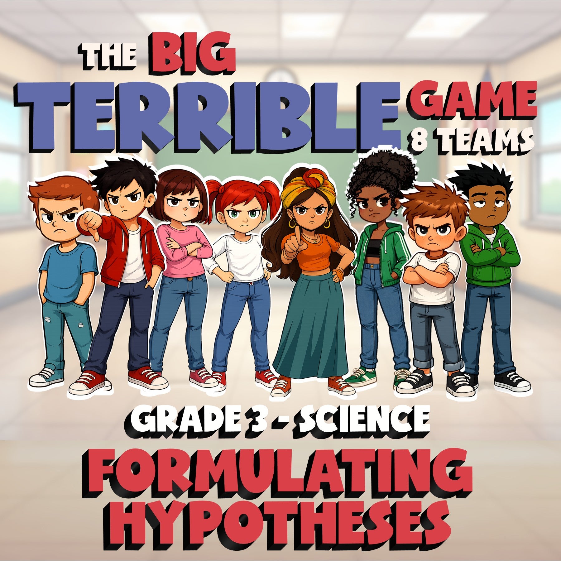 Formulating Hypotheses BIG TERRIBLE GAME - No Prep Grade 3 Science Review