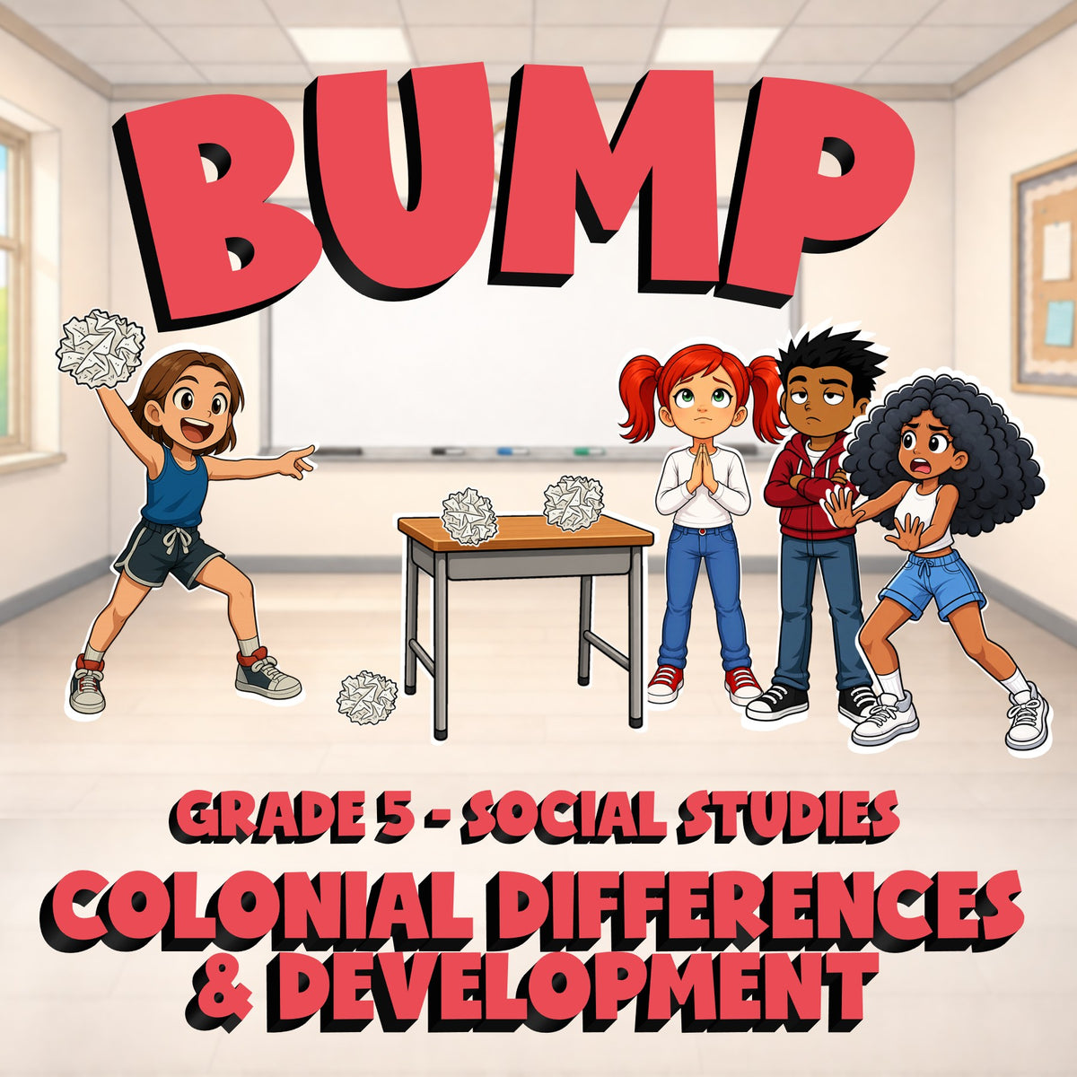 Colonial Differences & Development BUMP Socials Game - No Prep Grade 5 Review