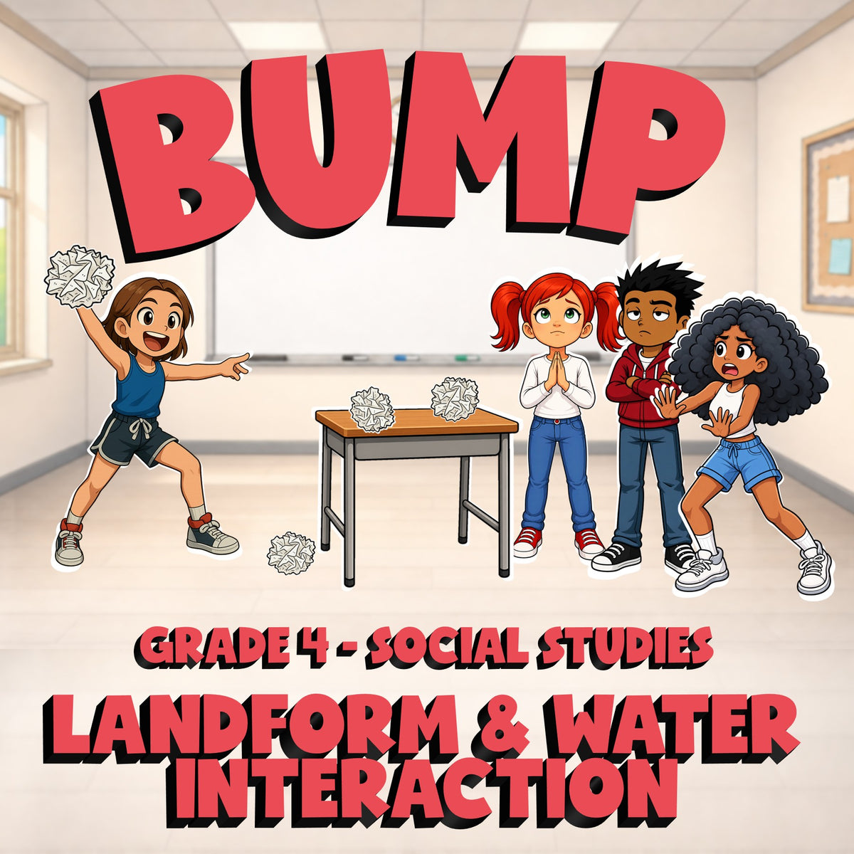 Landform & Water Interaction BUMP Socials Game - No Prep Grade 4 Review Activity