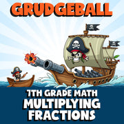 Multiplying Fractions GRUDGEBALL Math Game - No Prep Grade 7 Review Activity