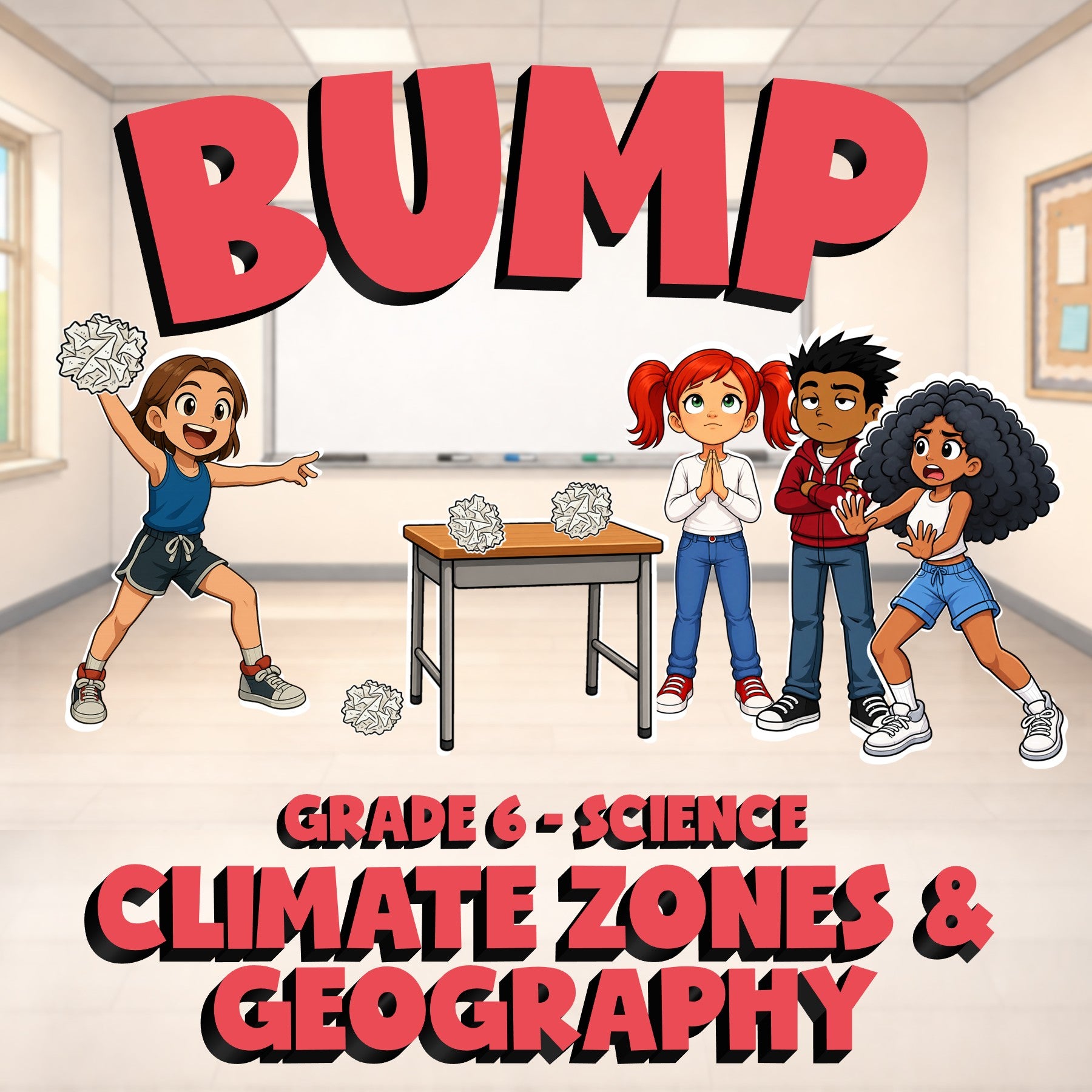Climate Zones & Geography BUMP Science Game - No Prep Grade 6 Review Activity