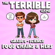 Food Chains & Webs THE TERRIBLE GAME - No Prep Grade 8 Science Review Activity