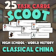 Classical China SCOOT TASK CARDS Game - No Prep World History Review Activity