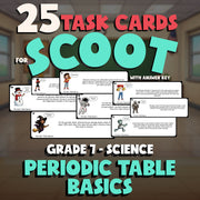 Periodic Table Basics SCOOT TASK CARDS Science Game - No Prep Grade 7 Review
