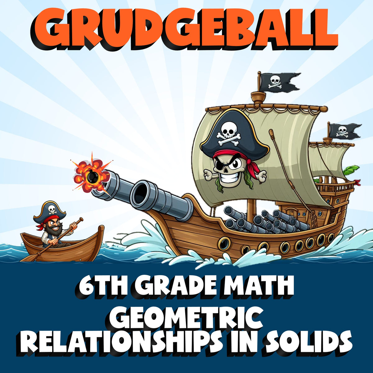 Geometric Relationships in Solids GRUDGEBALL Math Game - No Prep Grade 6 Review