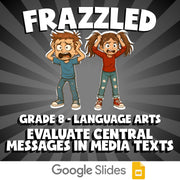 Evaluate Central Messages in Media Texts FRAZZLED ELA Game - No Prep Grade 8