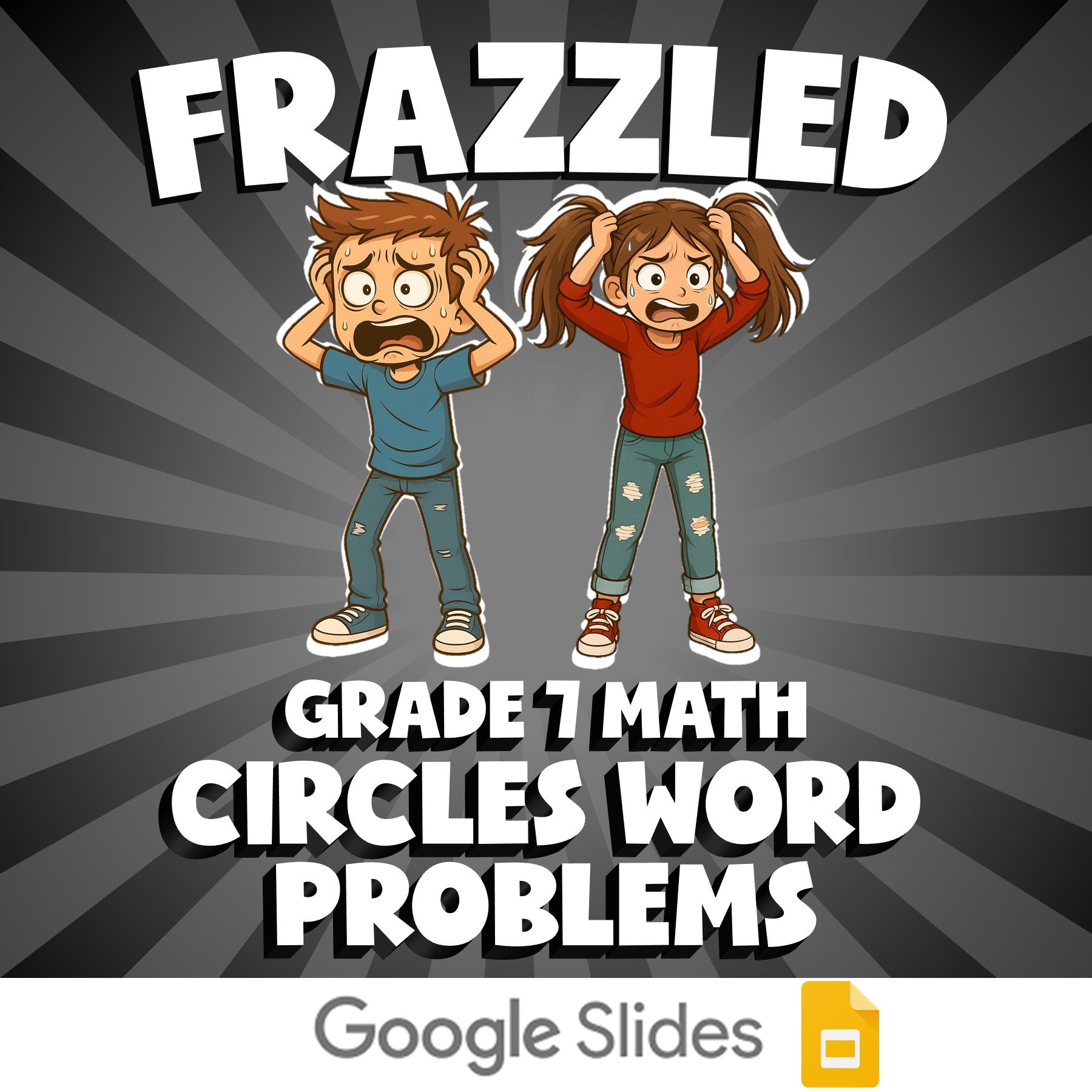 Circles Word Problems FRAZZLED Math Game - No Prep Grade 7 Review Activity