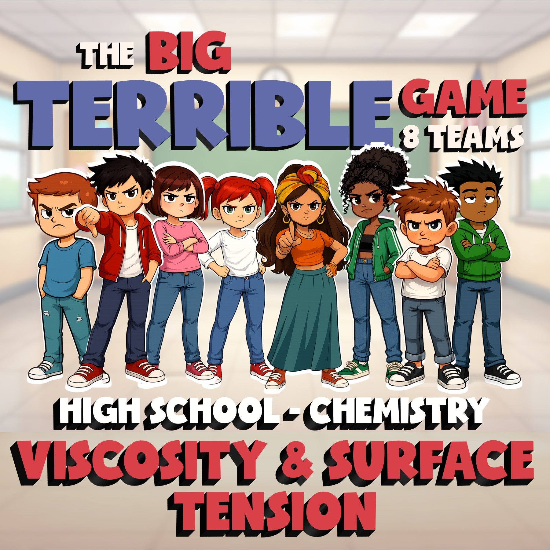 Viscosity & Surface Tension BIG TERRIBLE GAME - No Prep Chemistry Science Review