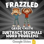 Subtract Decimals Word Problems FRAZZLED Math Game - No Prep Grade 4 Review