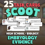 Embryology Evidence SCOOT TASK CARDS Science Game - No Prep Biology Review