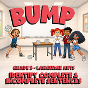 Identify Complete & Incomplete Sentences BUMP ELA Game - No Prep Grade 5 Review