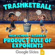 Product Rule of Exponents TRASHKETBALL Math Game - No Prep Algebra 1 Review
