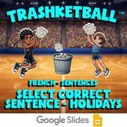 Select Correct Sentence - Holidays TRASHKETBALL French Game - No Prep Exercise