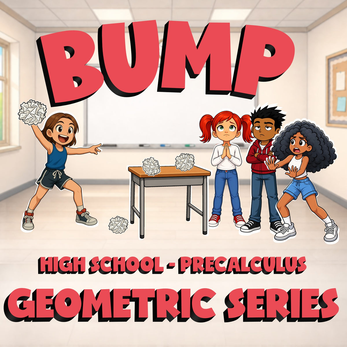 Geometric Series BUMP Math Game - No Prep PreCalculus Review Activity