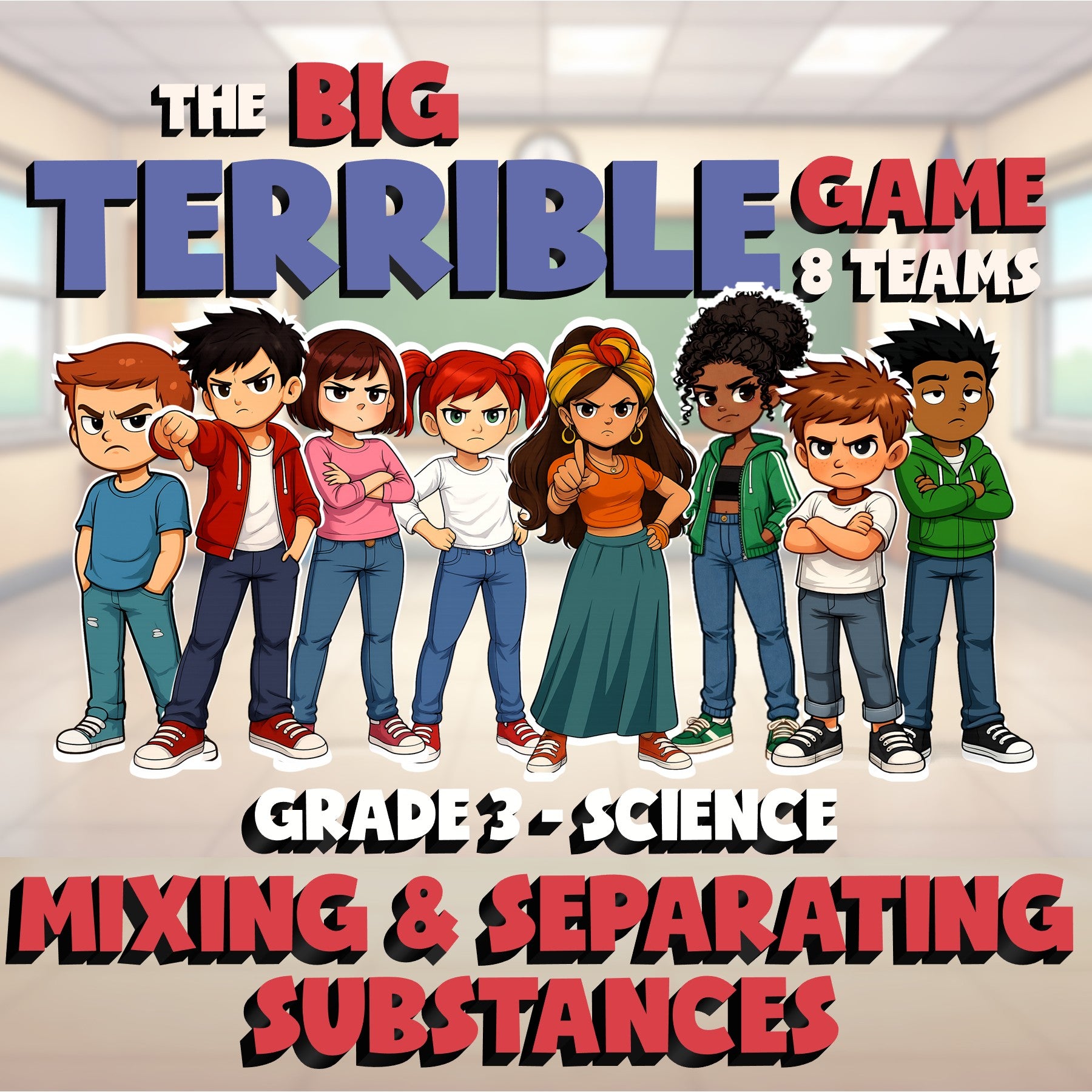 Mixing & Separating Substances BIG TERRIBLE GAME - Grade 3 Science Review