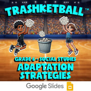 Adaptation Strategies TRASHKETBALL Socials Game - No Prep Grade 6 Review