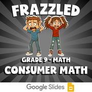 Consumer Math FRAZZLED Math Game - No Prep Grade 9 Review Activity