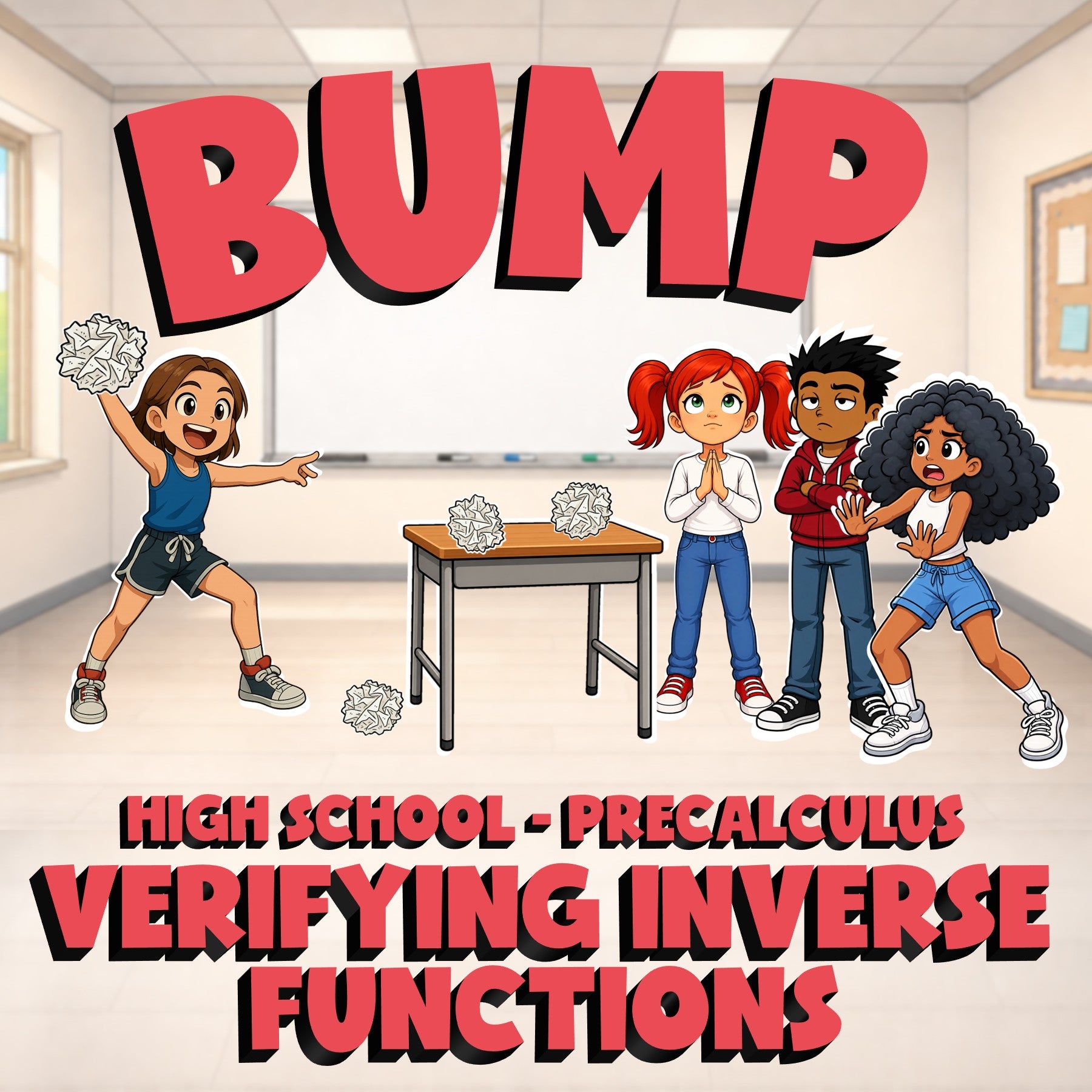Verifying Inverse Functions BUMP Math Game - No Prep PreCalculus Review Activity