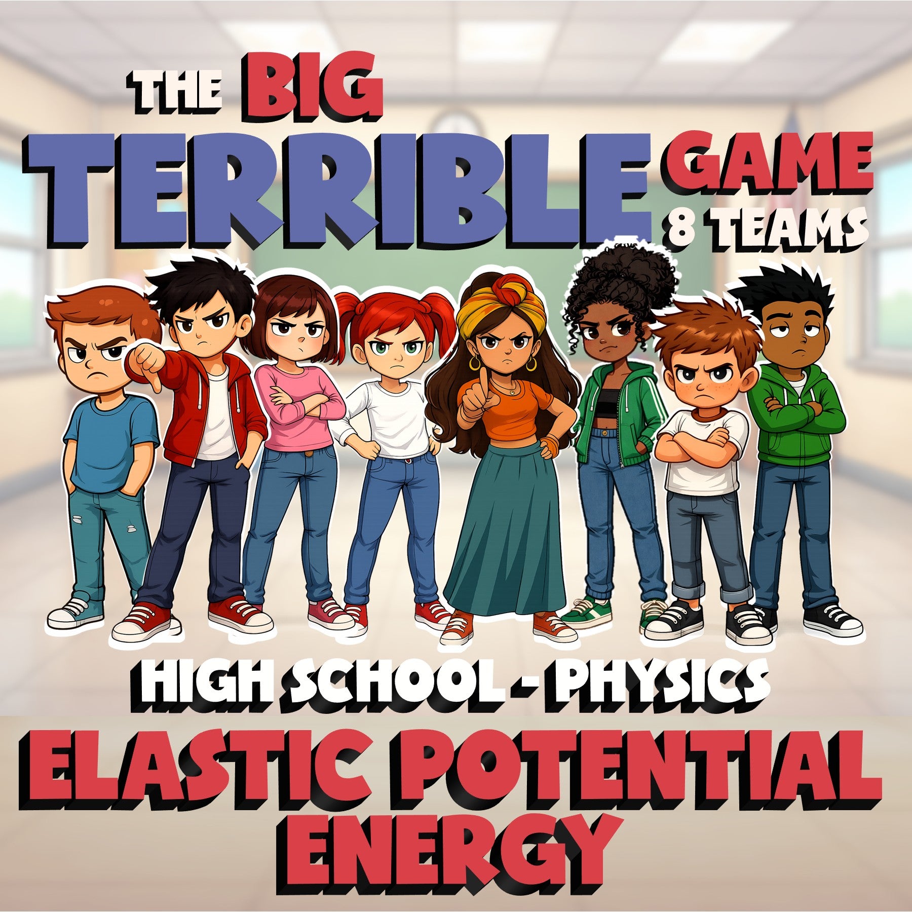 Elastic Potential Energy BIG TERRIBLE GAME - No Prep Physics Science Review