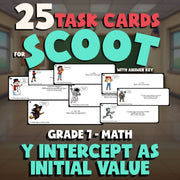 Y Intercept as Initial Value SCOOT TASK CARDS Math Game - No Prep Grade 7 Review
