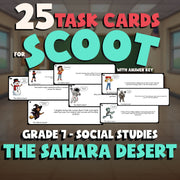 The Sahara Desert SCOOT TASK CARDS Socials Game - No Prep Grade 7 Review