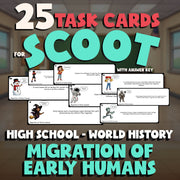 Migration of Early Humans SCOOT TASK CARDS Game - No Prep World History Review